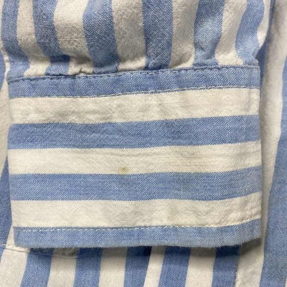 Vintage Gary Daniels Blue & White Striped Long Sleeve Button Up Shirt Size Large - Picture 7 of 8